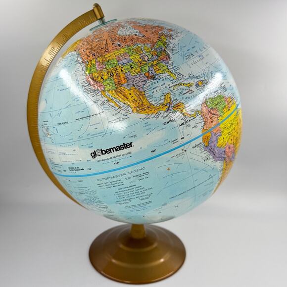 Vintage GLOBEMASTER Legend 12 Inch Diameter Globe Raised Relief Topographic Map - Picture 2 of 9